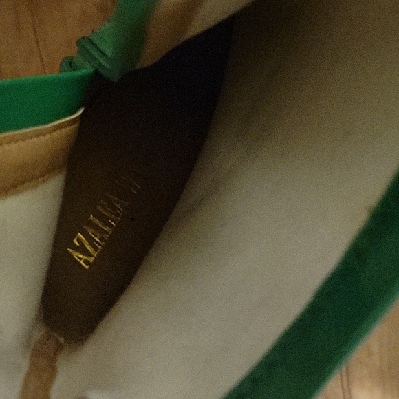 AZALEA WANG GREEN PATENT ANKLE BOOTS - Picture 9 of 10